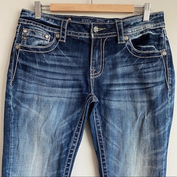 MISS Me Signature Skinny Jeans Womens Sz 30 Embellished Bling - Picture 4 of 11